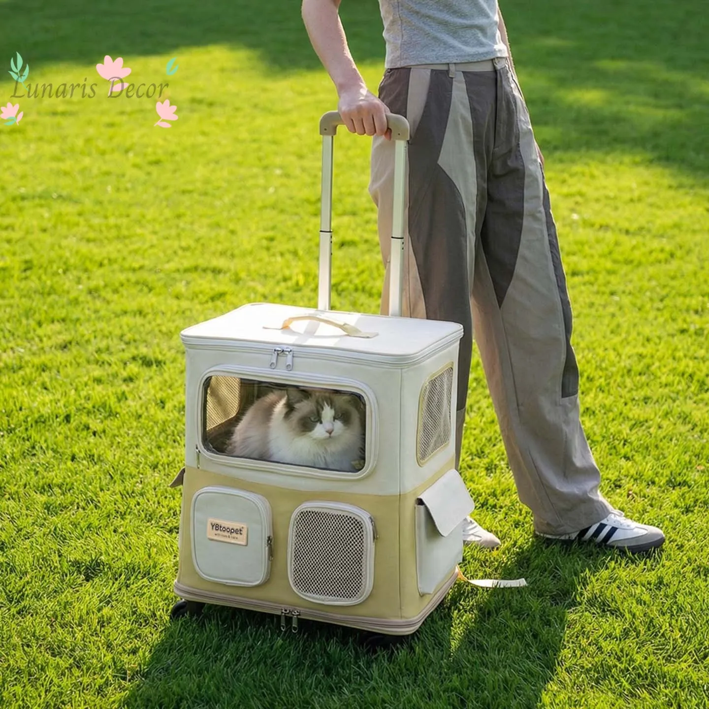 Cat bag trolley for going out, portable, breathable, large-capacity, multifunctional pet backpack, cat cage