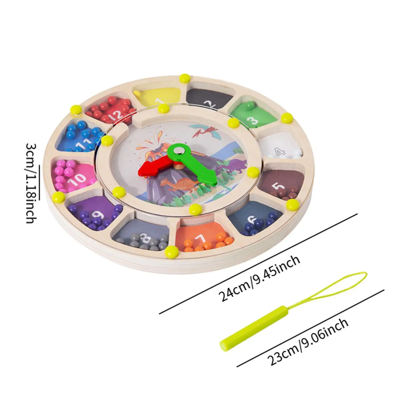 Color Matching Educational Sensory Toy for Preschool Kids Wooden Clock Learning Fine Motor Skills