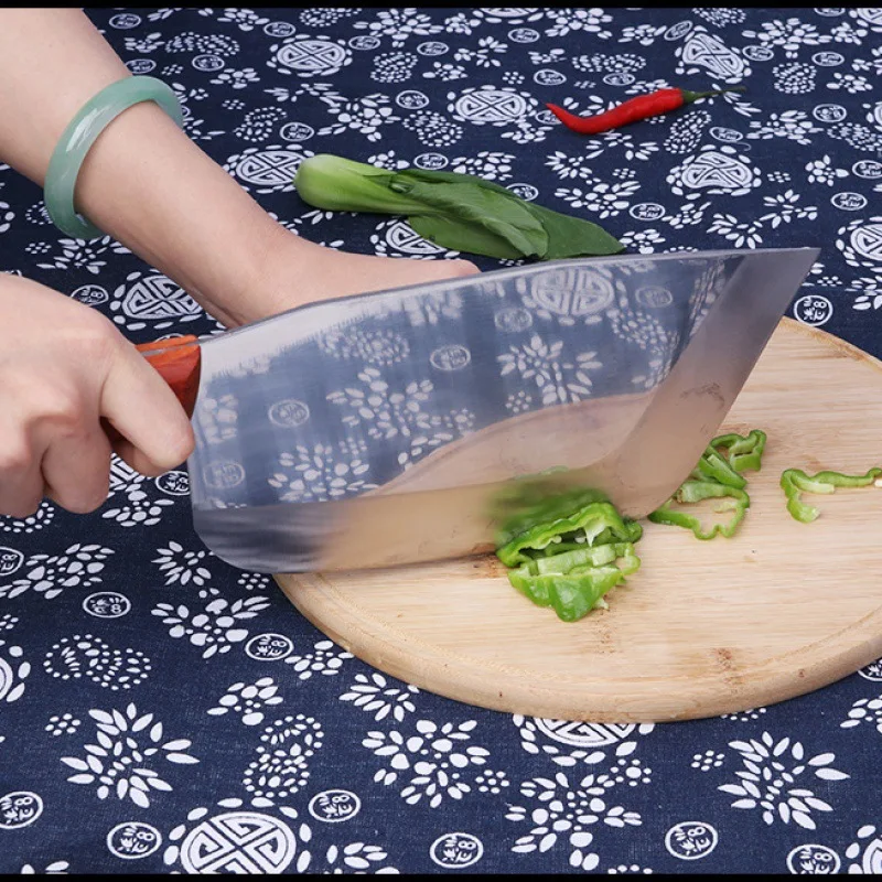 

Roast Meat Slicing Knife Mince Meat Knife Stainless Steel Sharp Blade Comfortable Wooden Handle Cleaver Chinese Roast Food Tool