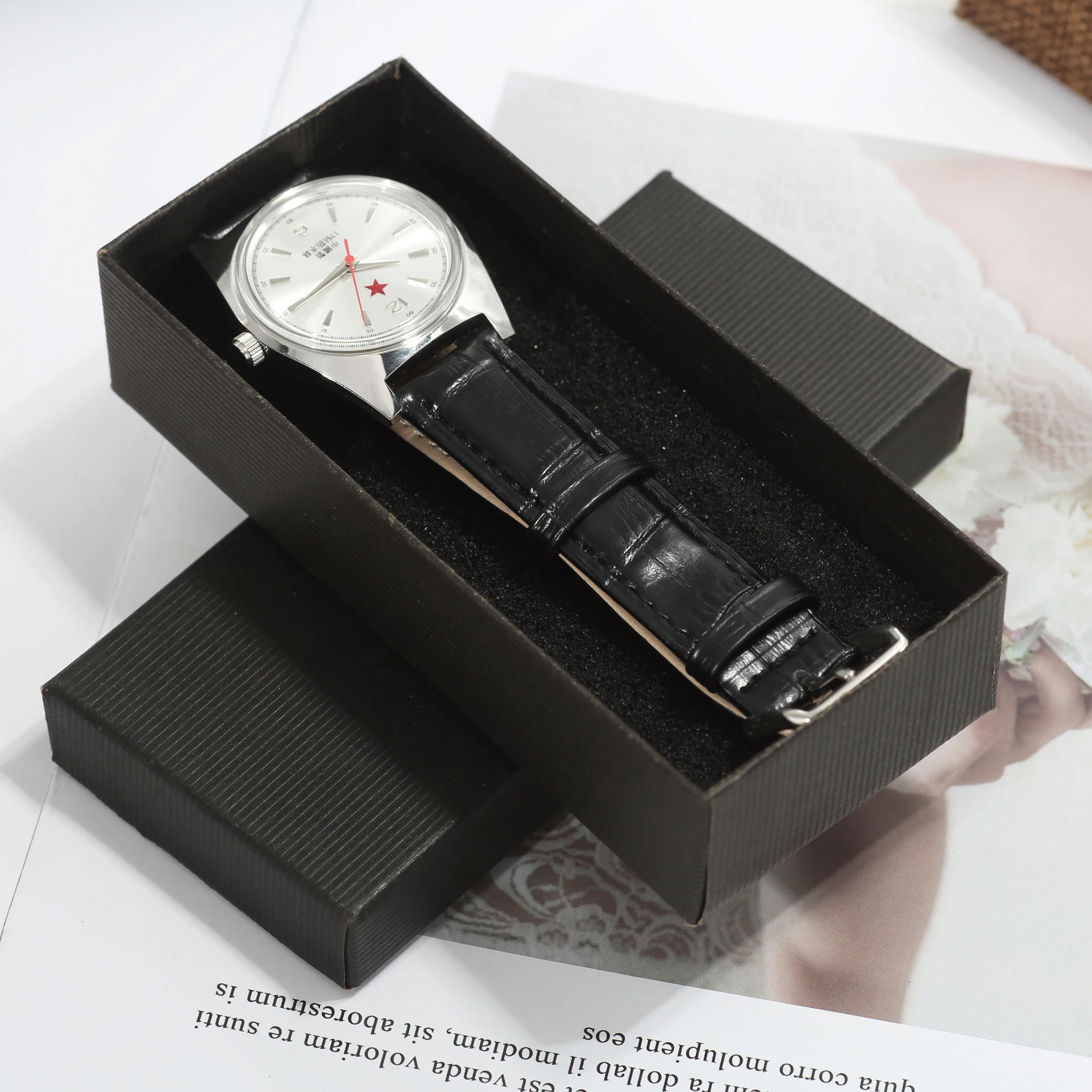 ريد ستار ساعة ميكانيكية 36 مللي متر ريترو ساعة ميكانيكية للرجال شنغهاي 8120 حركة يدوية مناسبة للهدايا الرجالية ساعة الصين #5