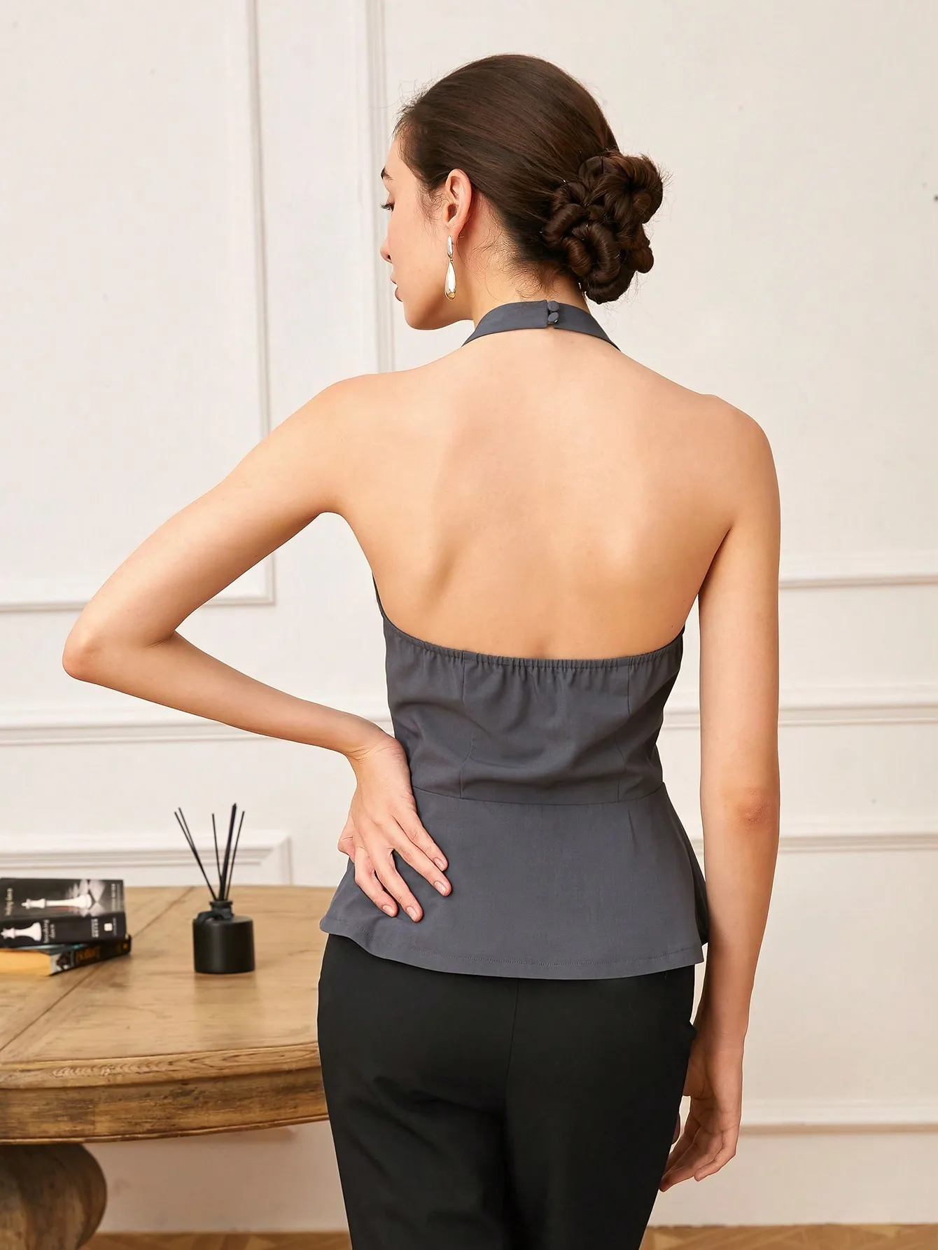 AEL Slim Bodycon Wrap Waist V Neck Corset  Halter Crop Top Women Backless Corset Top 2024 Summer Streetwear