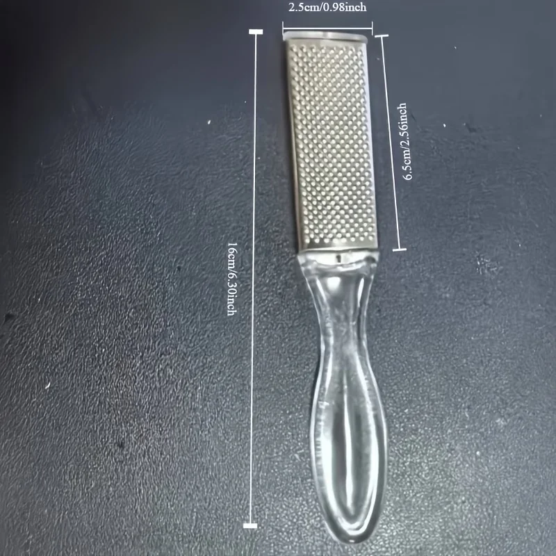 1Pc Stainless Steel Double-Sided Foot File for Dead Skin & Cuticle, Pedicure Foot Scrubber, Foot Skin Grinding Scraper Tool
