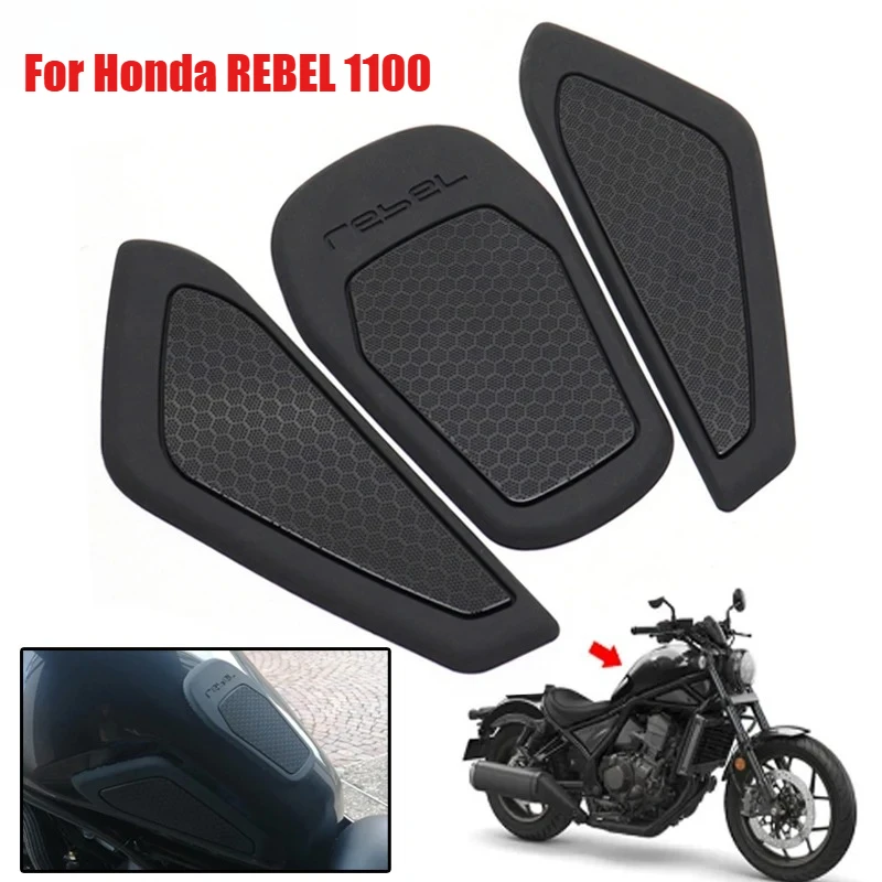 For Honda REBEL 1100 CM1100 REBEL1100 Rebel 1100 CMX 2022 Tank Pad Side Tank Pad Grip Non-slip Stickers Fuel Tank Traction Pad