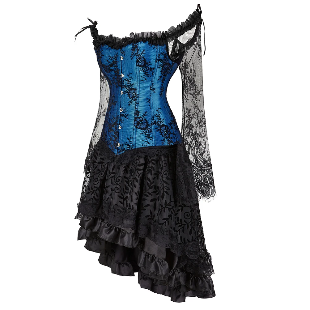 Victorian Corset Dress Gothic Cosplay Costume Halter Corset for Women Sexy Vintage Corset Bustier Skirt Fashion Plus Size