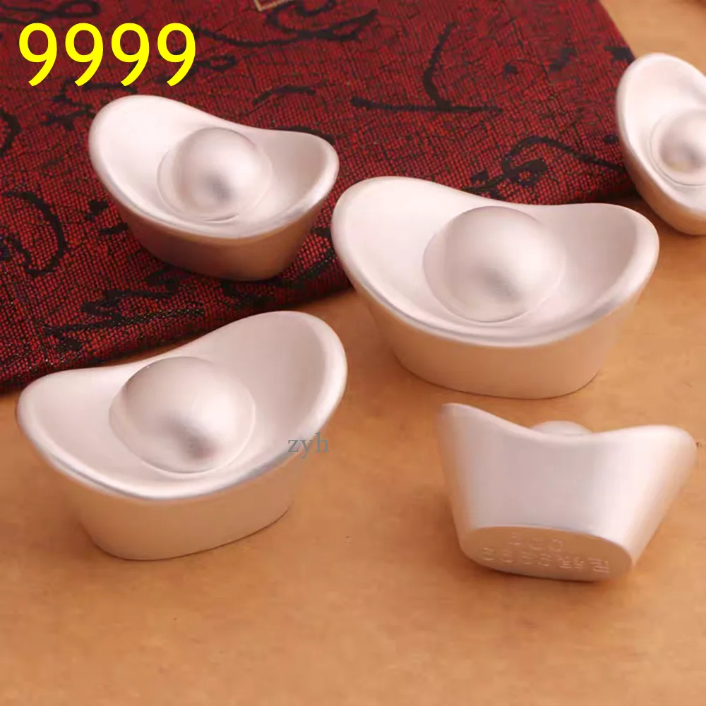 

9999 pure silver yuanbao solid ignot 5g 10g fengshui good luck