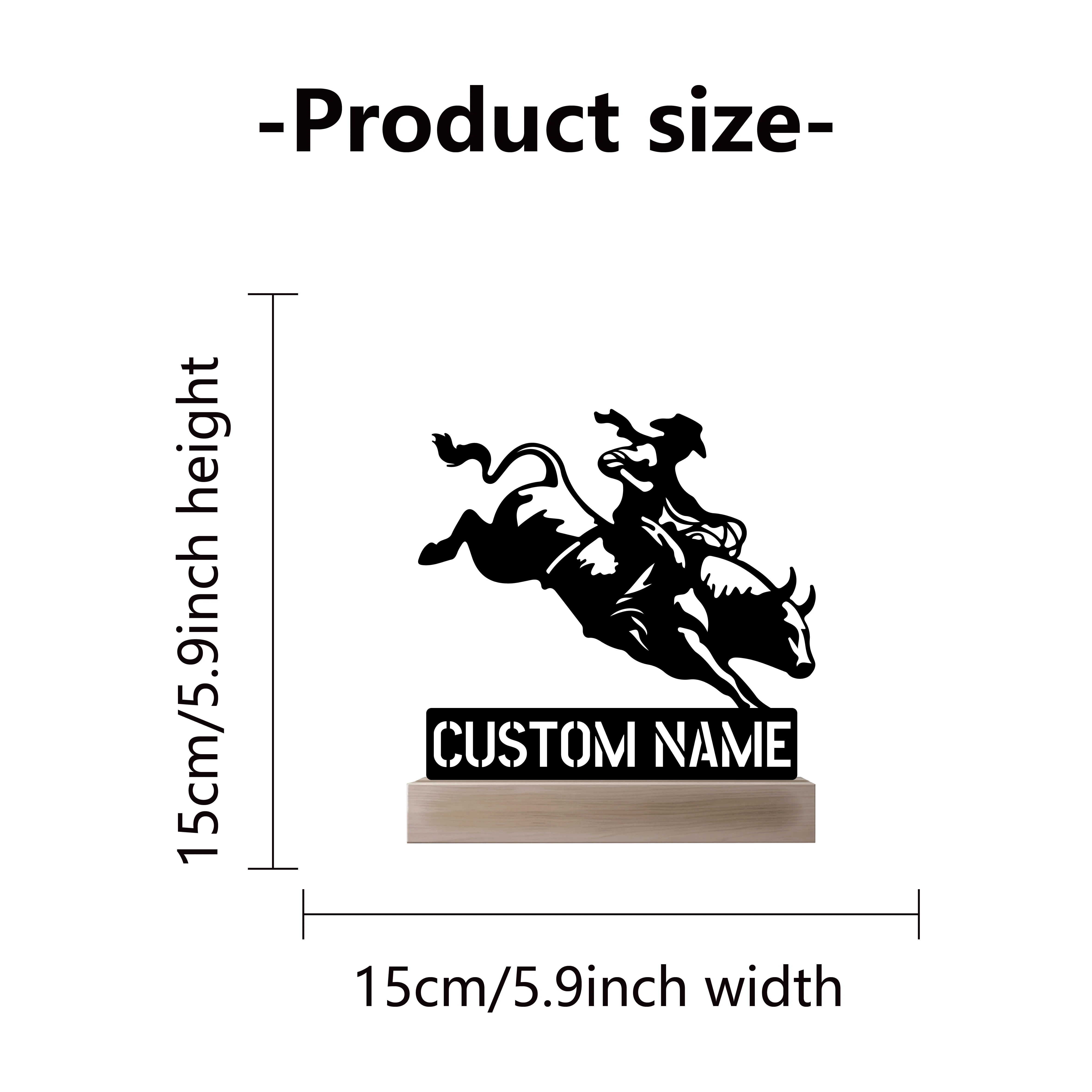 รูปปั้นโลหะรูปวัวเด็กชายแบบนามธรรม 1 ชิ้น งานศิลปะตกแต่งพร้อมฐานไม้  รับสั่งทำชื่อได้
