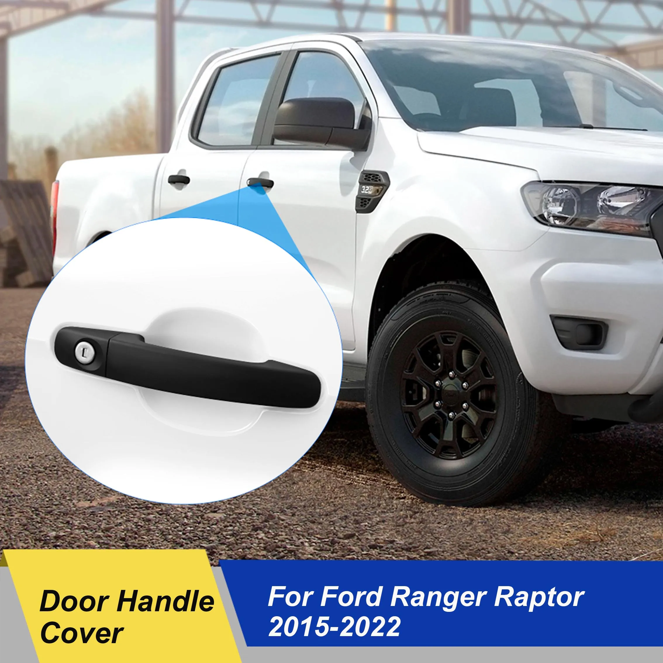 Rear Door Handle Cover Door Handle Protector For Ford Ranger Raptor 2015-2022 Matte Black Car Accessries