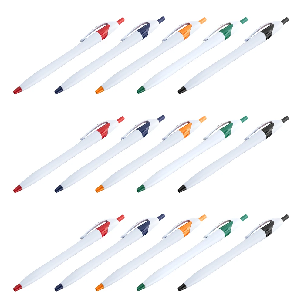 

50 PCS Push Ballpoint Pen for Writing Colored Ink Pens Office Student Refills Portable