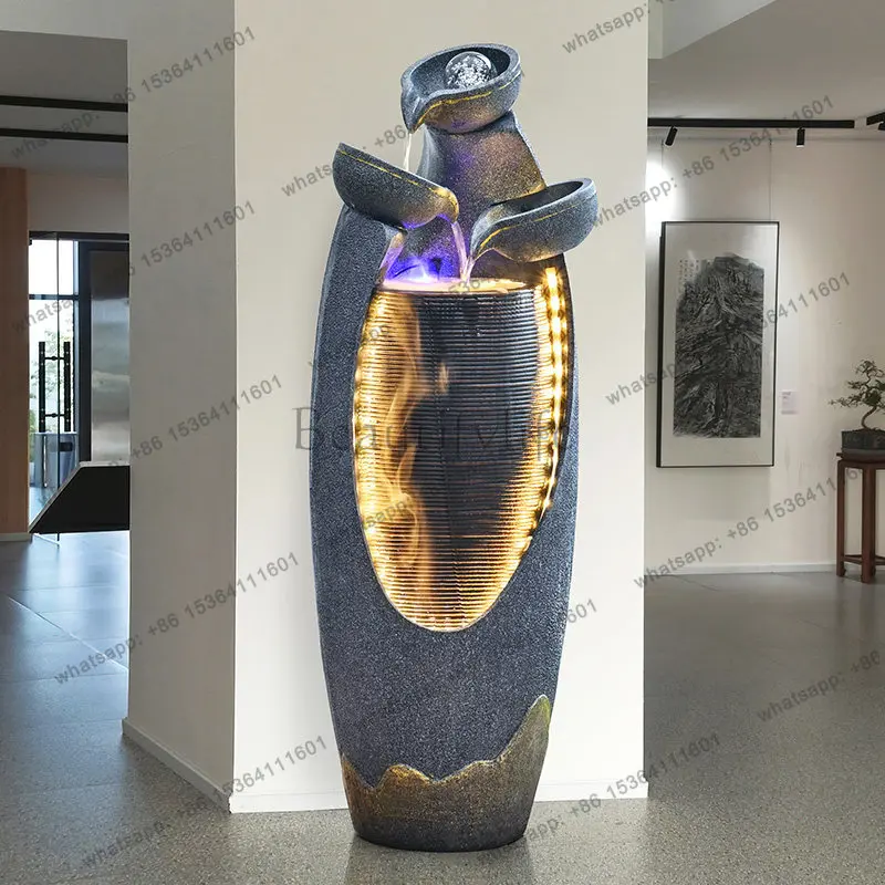 Flowing water fountain ornament porch living room office lucky feng shui ball landing landscape decoration