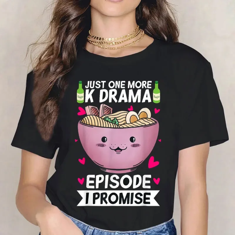 Just One More Episode I Promise Korean Drama K-Pop K-Drama Powered By K-pop Футболка Женская Футболка Harajuku Y2k Топ Хлопковая Рубашка