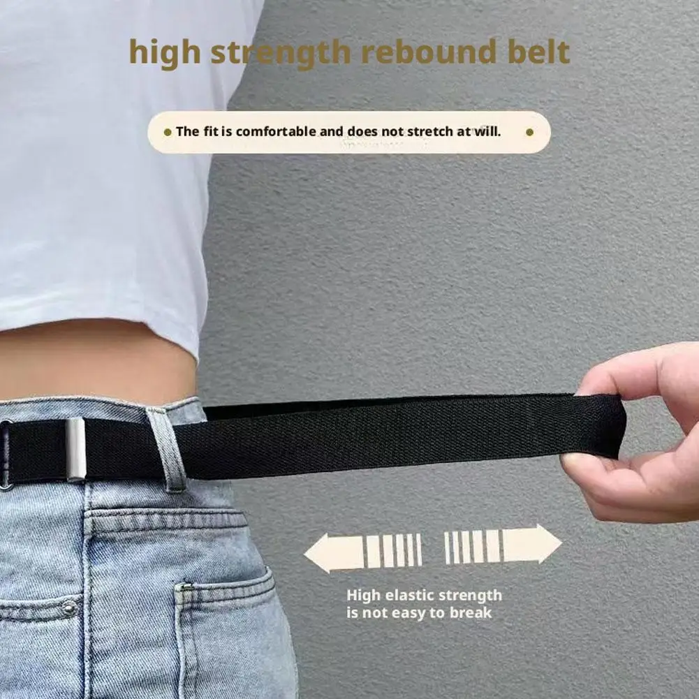 حزام غير مرئي بدون مشبك، حزام مطاطي ذاتي الإمساك للرجال والنساء، حزام خصر مريح بدون خياطة للسراويل والجينز