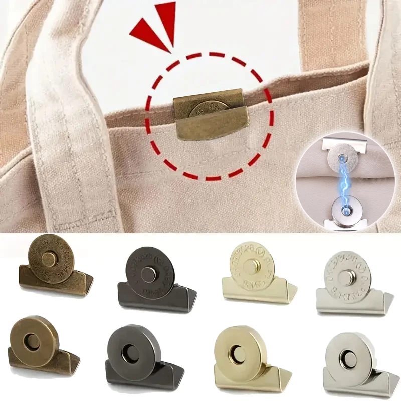 1/10pairs Magnetic Snap Fasteners Clasps Buttons Handbag Purse Wallet Closures Snap Clasps DIY Craft Bags Parts Accessories