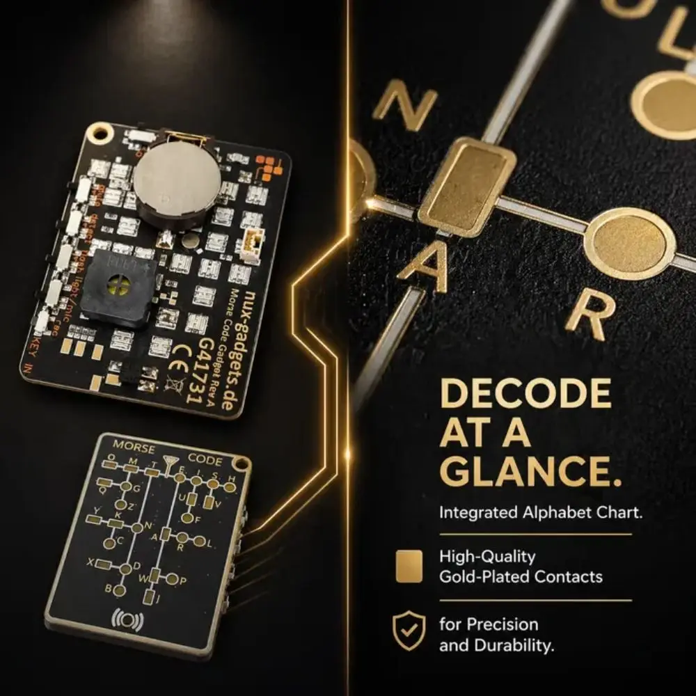 LED Morse Code Trainer Card Pocket-Sized Portable Encryption Practice Device Lightweight Morse Code Practice Trainer