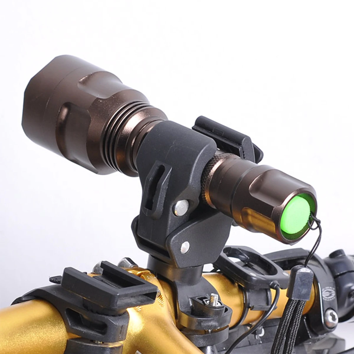 

2pcs Led Flashlight Bike Mount Adjustable 360° Rotatable Bike Light Holder For Bicycle Front Frame Quick Release Black Clamp