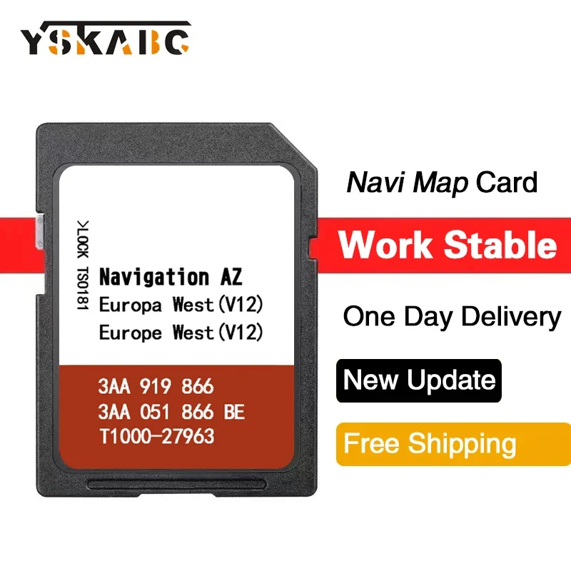 Work for RNS Car System 315 AZ V12 West Europe Car Navigation Map Card UK UA Spain