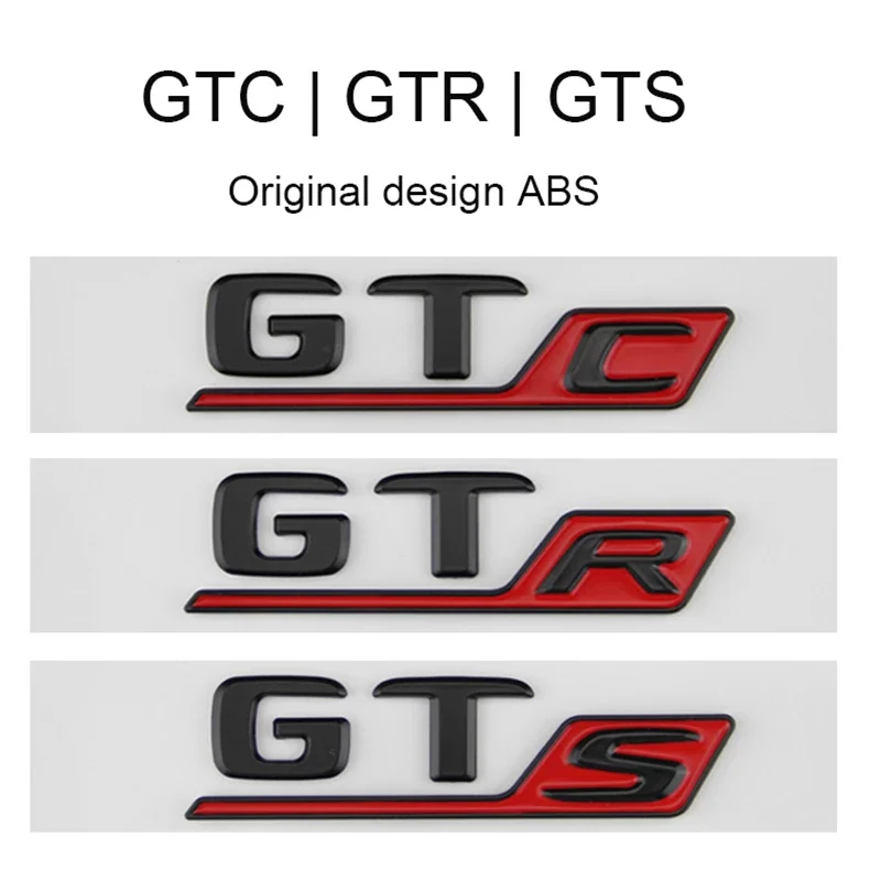 Long R S C Badge Emblem for Mercedes Benz AMG GT GT43 GT50 GTR GTS GTC C63S E63S GLC63S GLE63S Emblem Car Styling Trunk Sticker