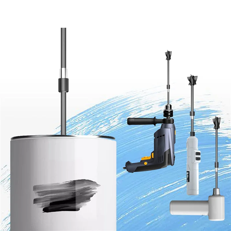 

B84B-15Pcs Resin Mixer Paddles With 6 Extension Rods, Epoxy Mixer Attachment For Powerful Mixing, Reusable Paint Mixer