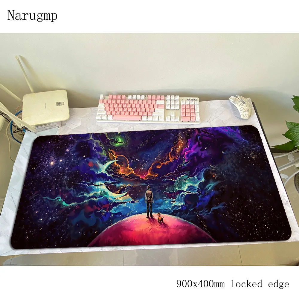الفضاء الخيال العلمي ماوس الوسادة الملونة الكمبيوتر حصيرة 900x400x3 مللي متر لوحة ماوس للألعاب كبيرة الكرتون بادماوس لوحة المفاتيح ألعاب الكمبيوتر ألعاب مكتب #5