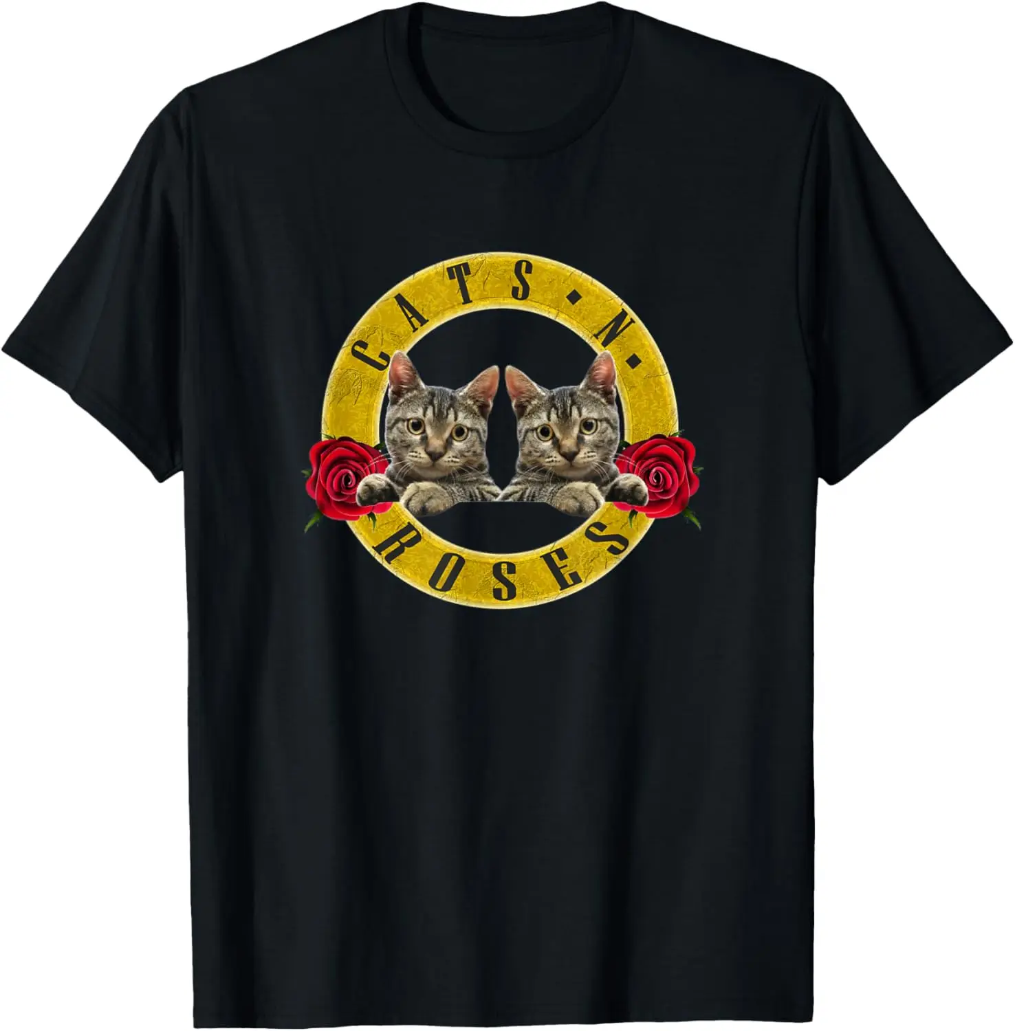 camiseta-cats-n-roses-–-presentes-para-amantes-de-gatos-para-mulheres