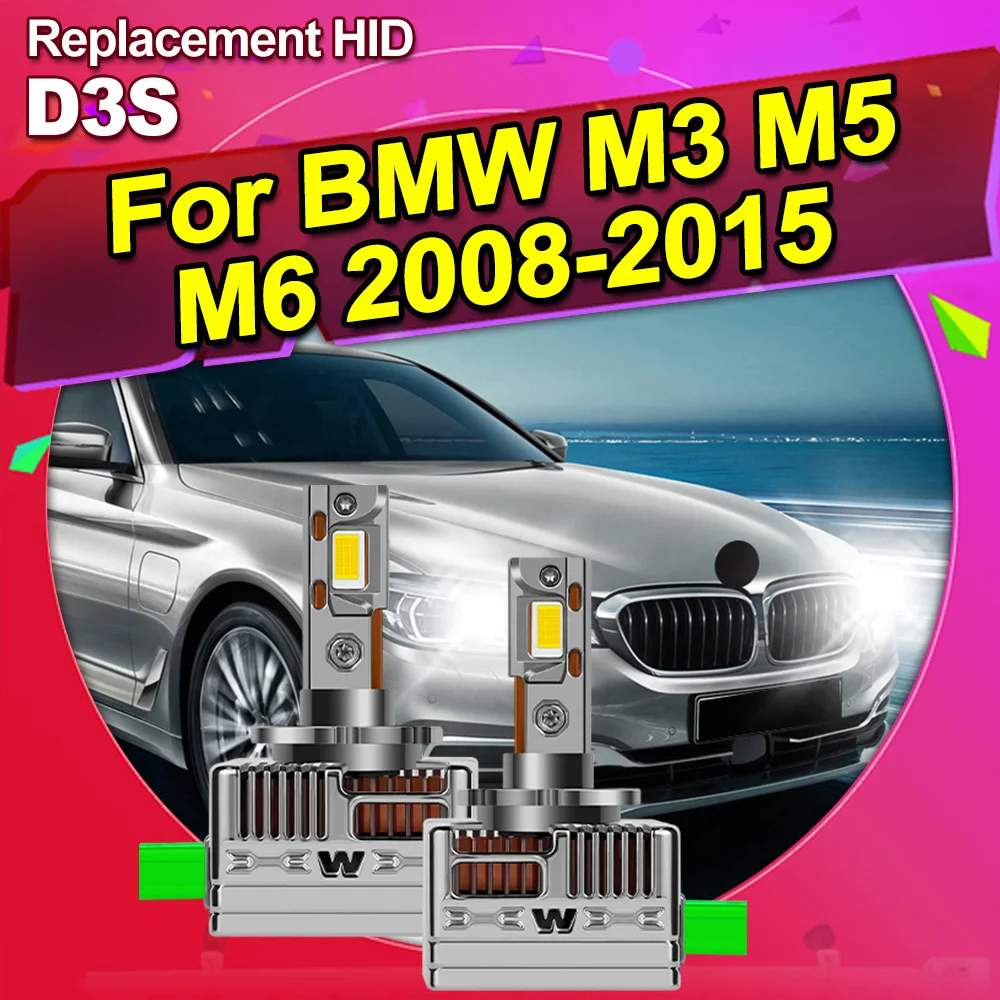 

For BMW M3 M5 M6 2008-2015 2PCS D3S D3R LED Headlight Bulbs Kit Replace HID 6000K Bright White Car Light Upgrade