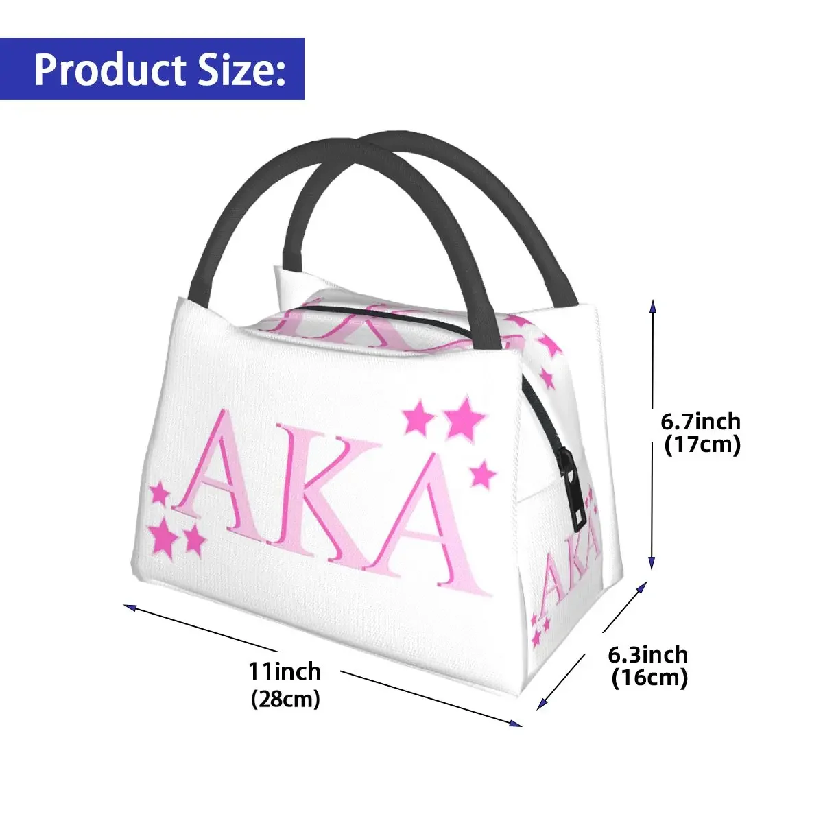 الوردي كابا مع نجوم أكياس الغداء معزول بينتو صندوق الغداء حمل أكياس نزهة حقيبة حرارية برودة للمرأة الاطفال العمل