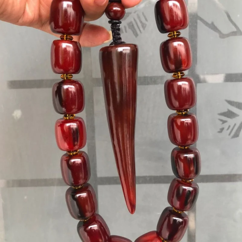 Yak Horn Handheld Bracelet Antique Buddhist Men and Women, Tibetan Beads