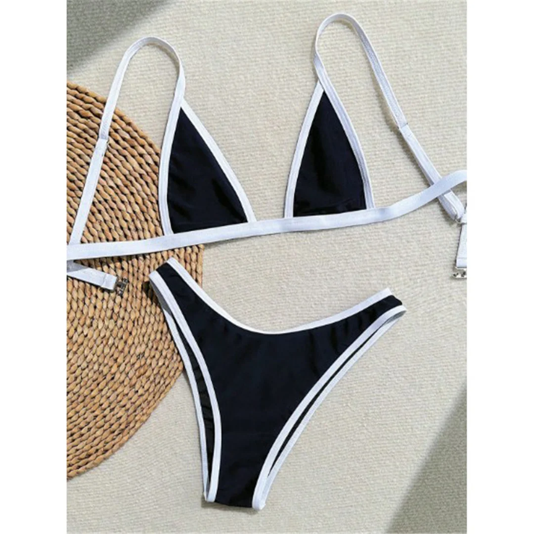 Sexy Mini-BH, brasilianischer Bikini mit hohem Beinausschnitt, Damen-Badeanzug, zweiteiliges Bikini-Set, Badebekleidung, Badeanzug, Modell V6628. – Detail 9