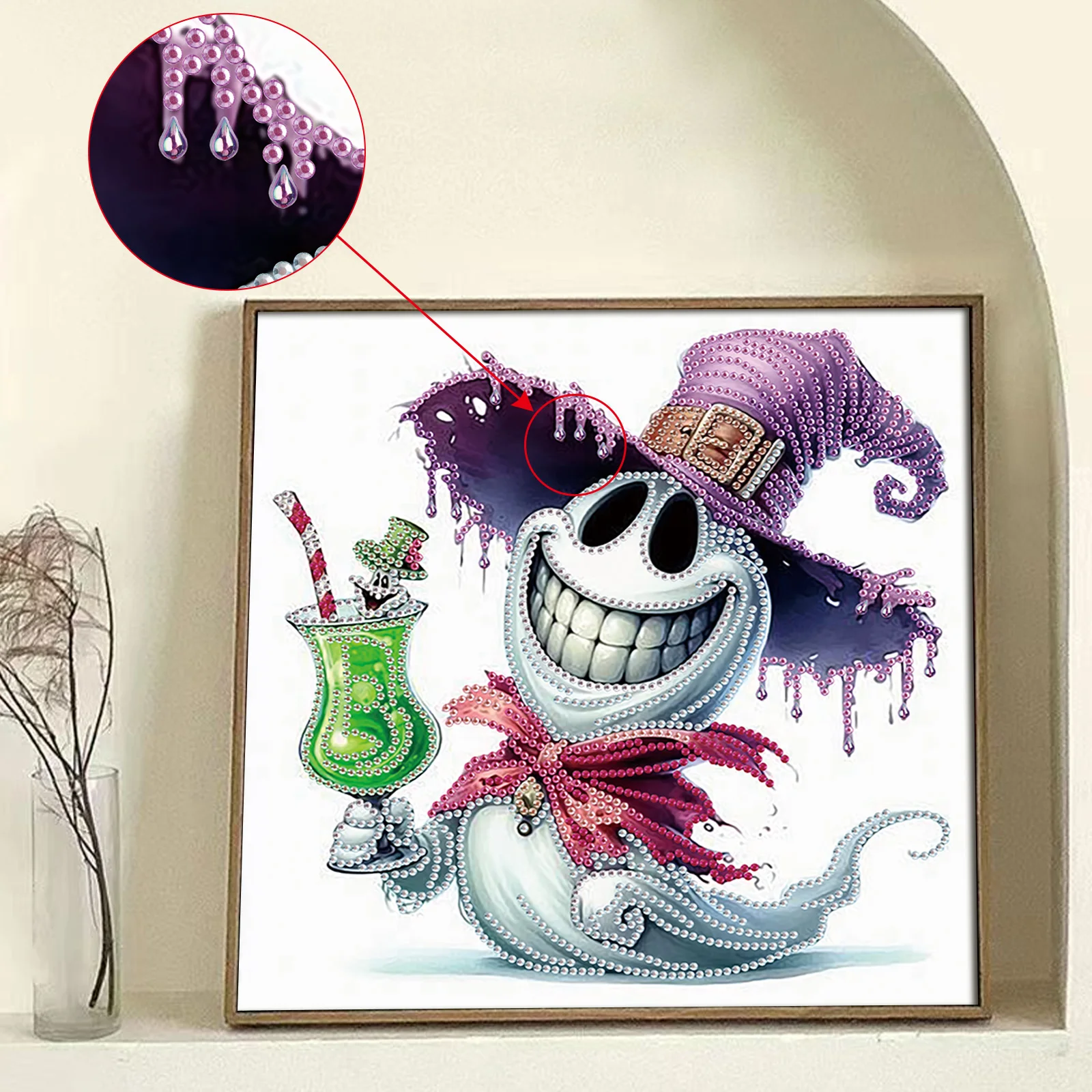 Diamond Art Painting Kit for Adult Beginner,Halloween theme Special Shape Crystal Diamond for Home Wall Decoration Handmade Gift