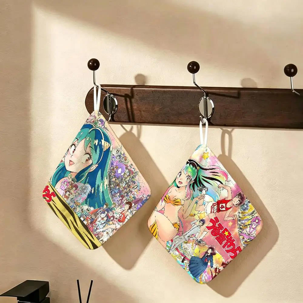 Urusei Yatsura Anime Cartoon Soft Polyester Cotton Towel, Hanging Kitchen Style Hand Wiping Cloth for Restaurant Home