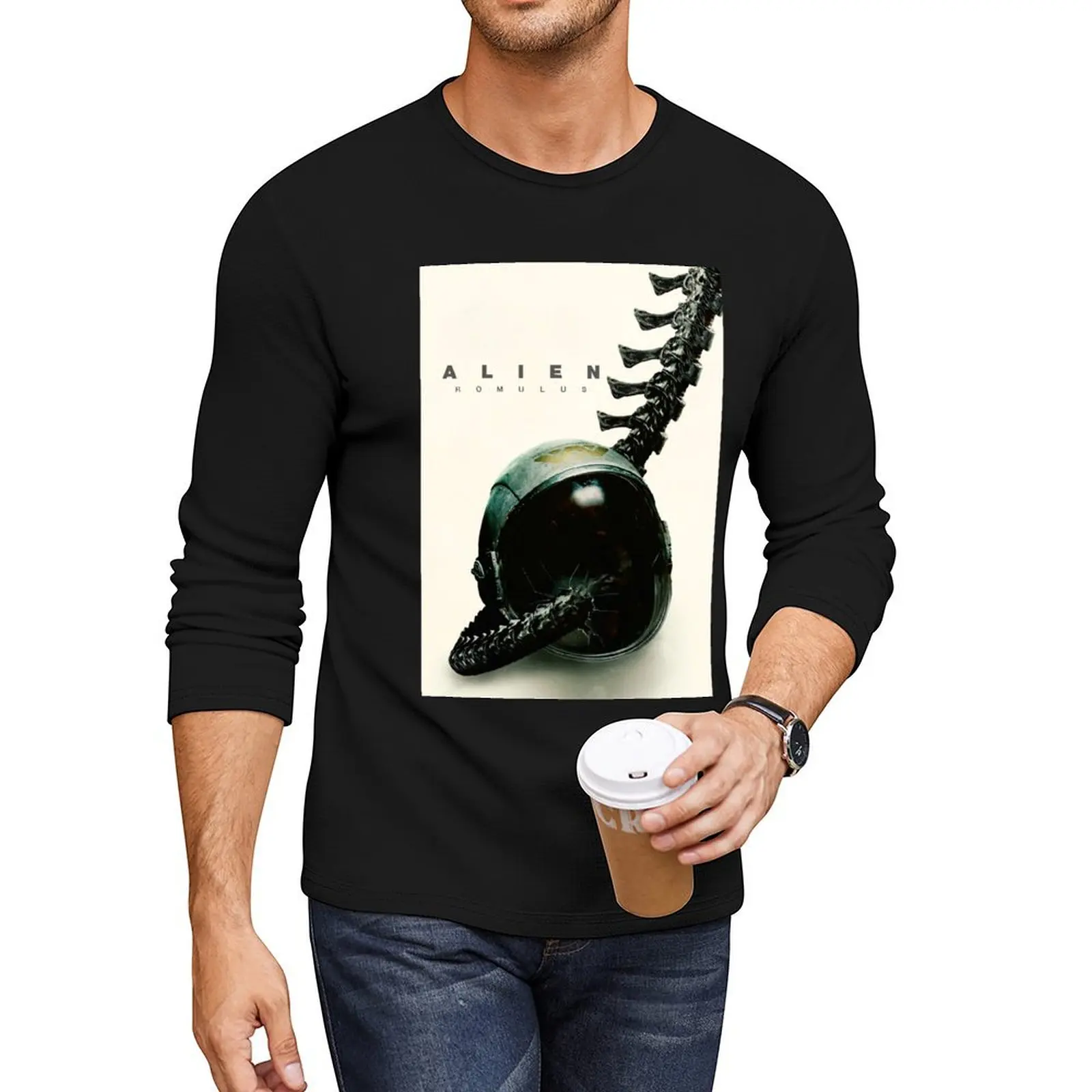 

Alien Romulus Movie Long T-Shirt sweat shirt plain white t shirts men