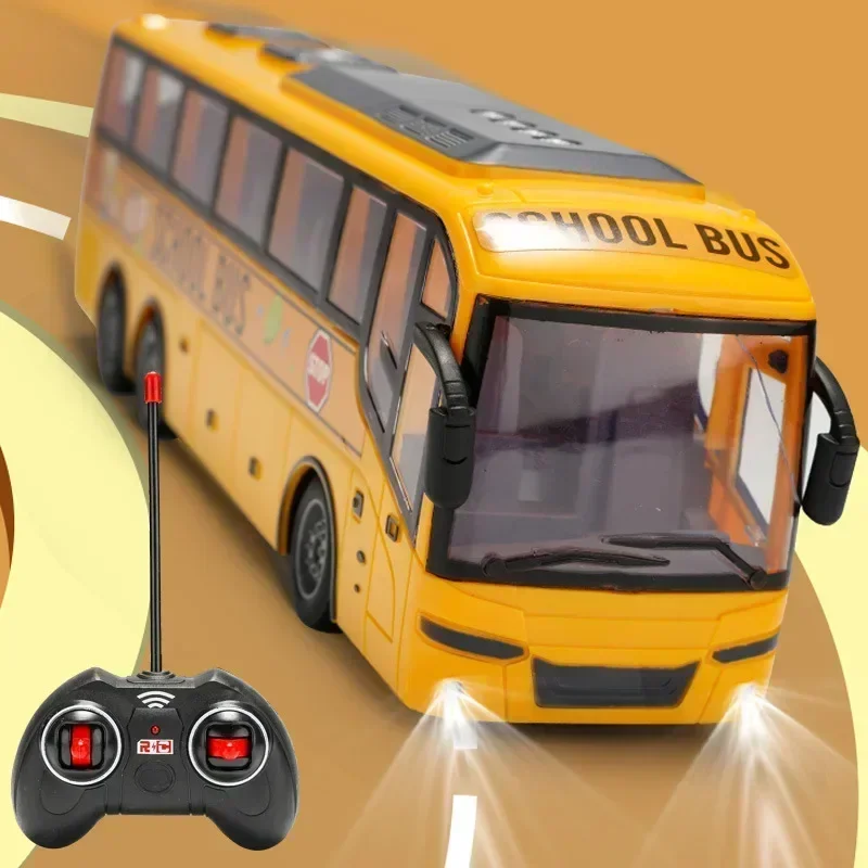 New Electric Wireless Remote Control Bus Lighting Simulation Remote Control Vehicle Model School Bus Tourism Bus Bus Bus