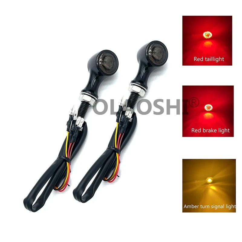 Motorcycle Dynamic Flashing Blinker Turn Signal Lights 3 in 1 LED Front Direction lamp Rear Indicator Driving Brake Stop Light