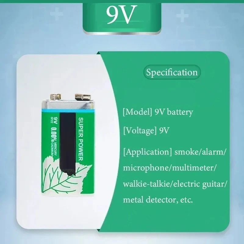 New 6F22 9V Disposable Alkaline Batteries Dry Cell for Microphone Multimeter Toy Smoke Alarm Walkie Talkie Backup Battery