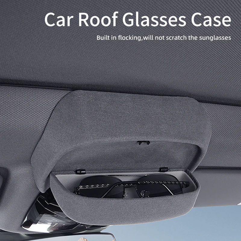 Car Glasses Case For BMW 5 Series G60 X3 G01 X4 G02 iX3 Suede Sunglasses Holder Box Auto Roof Storage Modification Accessories