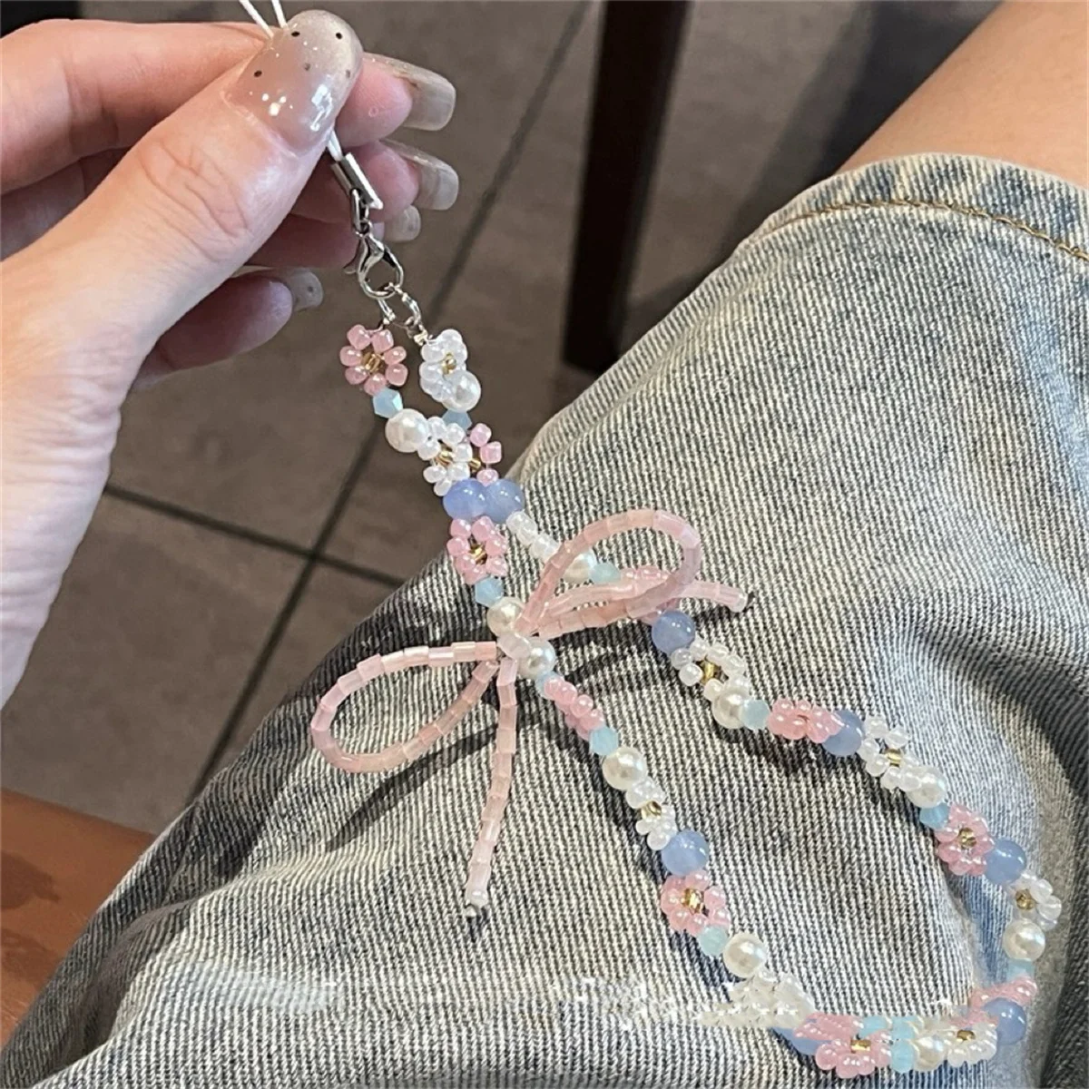 

1 шт., милый телефон для девочек, подвесной браслет из веревки XYun с бантом, браслет из бисера, подвеска для камеры CCD, аксессуары, сумка, подвеска, чехол для наушников