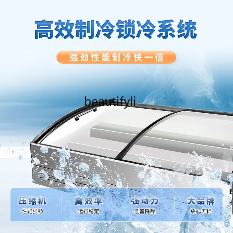 Stan lemari pajangan dingin kabinet dudukan tangga dapat digerakkan sepeda roda tiga lemari es menjaga kesegaran freezer