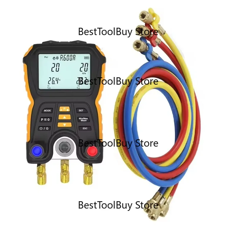 Waterproof Reinforced Hook Digital Refrigeration Manometers Eliteches Refrigerant Manifold Pressure Gauges