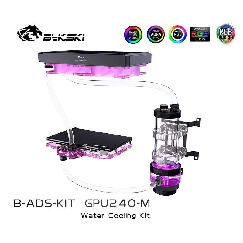 

Bykski Liquid Cooler Kit for GPU Card / Hose cooling Bundle / Soft PU Kit Copper 240mm Radiator 120mm FAN / AURA RGB Support