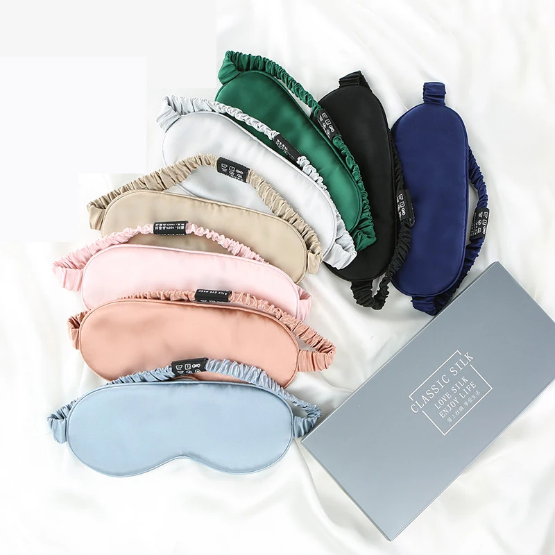 19 Momme Pure Mulberry Zijden Slaapmasker, Minimalistisch Dubbelzijdig Zijden Oogmasker, Lichtblokkerende Oogkap