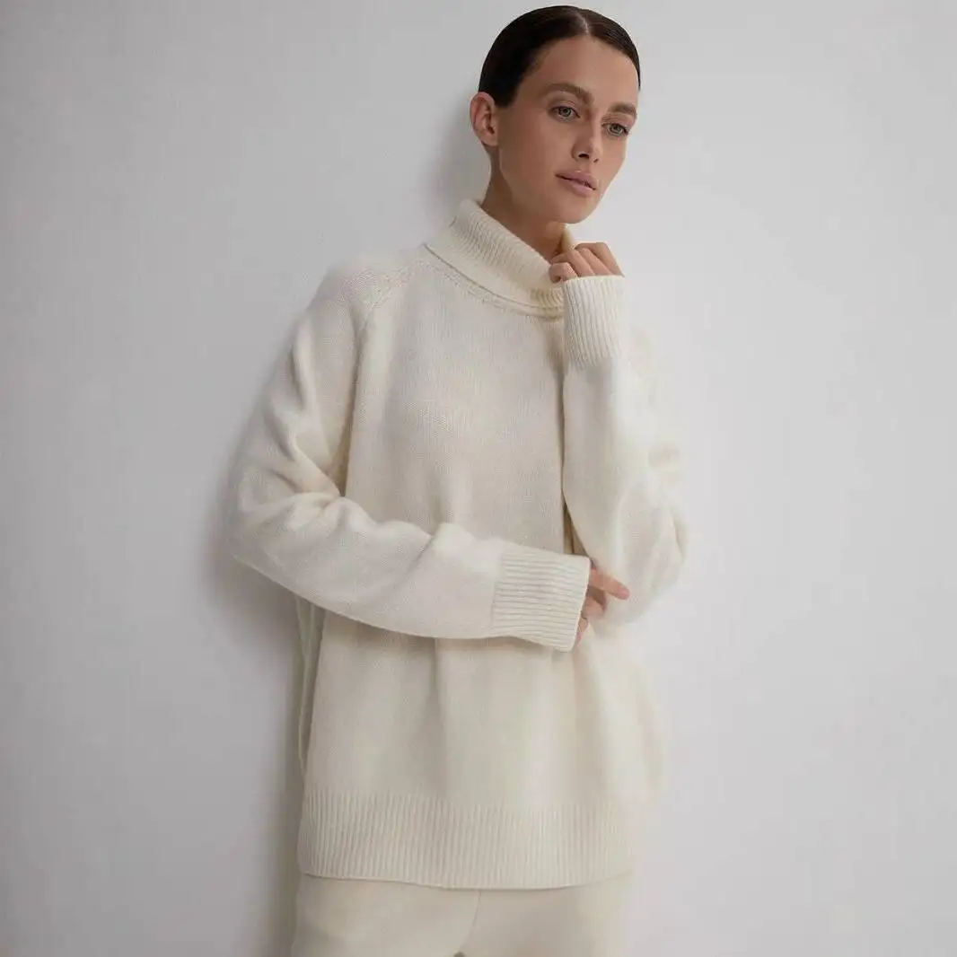 

Осень-зима 2022, новый шерстяной свитер с воротником, свободный пуловер, вязаный свитер, теплый вязаный свитер для женщин