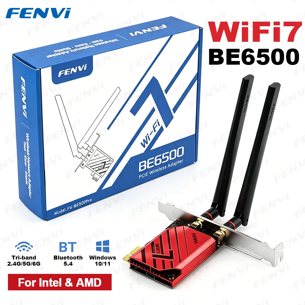 fenvi-wifi-7-pci-e-アダプター-fv-be6500pro-bluetooth-54-ワイヤレスネットワークカードトライバンド-24g-5g-6ghz-wifi7-pc-win-10-11-用