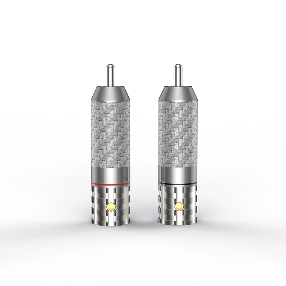 VR108R Carbon Fiber Pure Copper RCA plug Amplifier Hi-End Audio Cable Connector for High Quality
