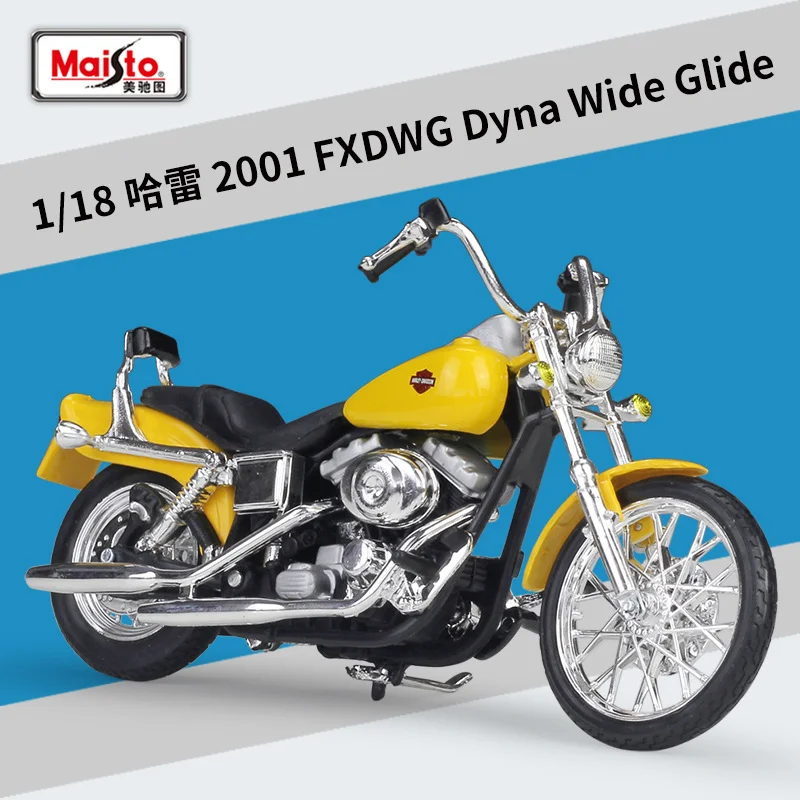 Maisto 1:18 Harley Davidson 2001 FXDWG Dyna Wide Glide Alloy Motorcycle Model Diecast Metal Racing Motorcycle Model Kid Toy Gift