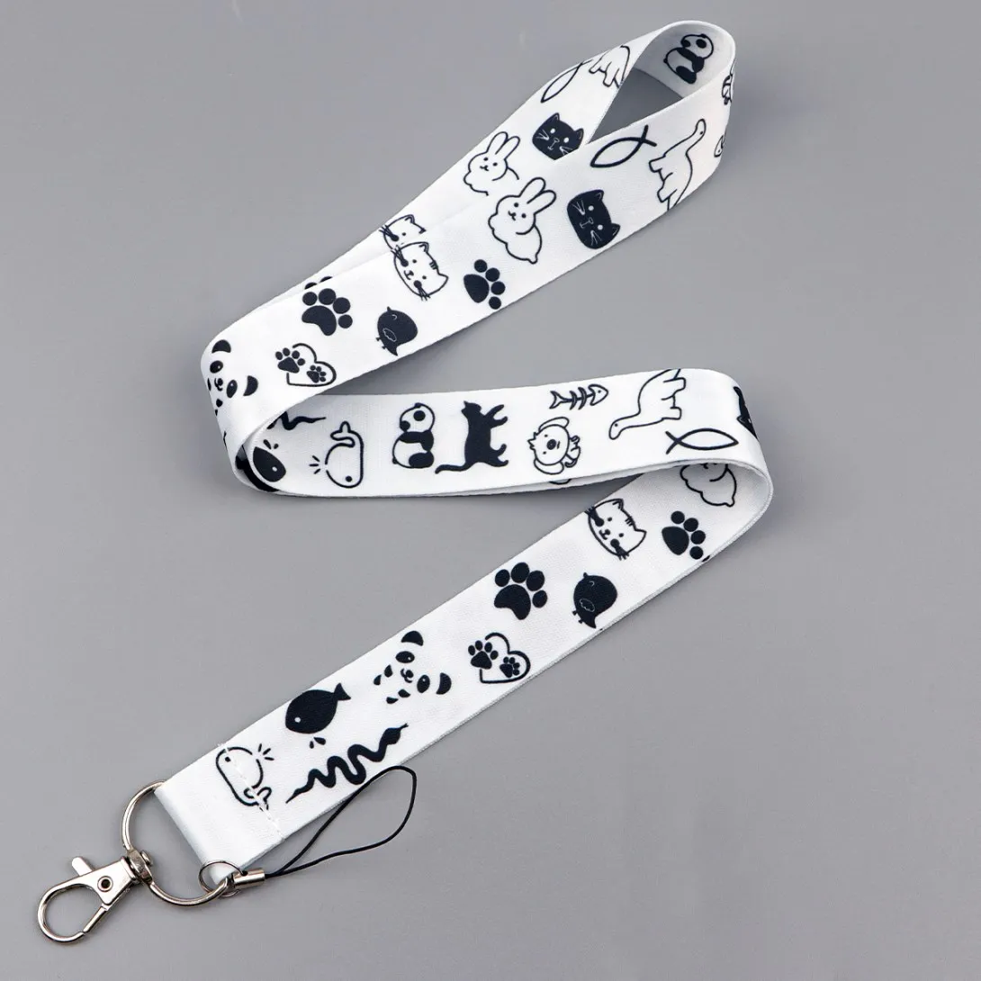 Cartoon Animals Lanyard For Keys ID Card Cover Pass Phone Straps Badge Holder Cat Rabbit Panda Neck Straps Phone Accessories