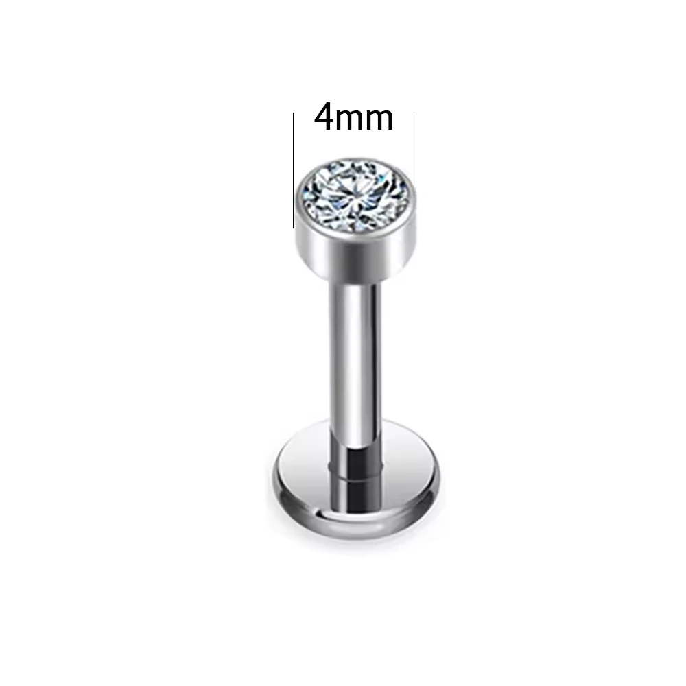 G23 Titanium Round Lab Piercing Nose Stud, Body Jewellery