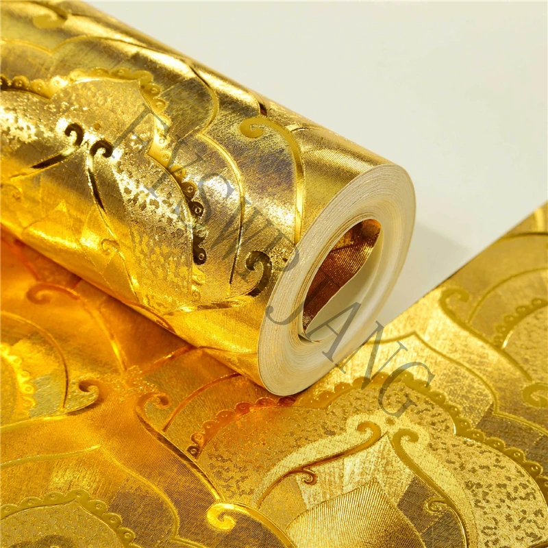 Carta da parati in lamina d'oro Decorazione per sala buddista Carta da parati per soggiorno Ktv Soffitto Tetto Ristorante Decorazione Adesivi murali