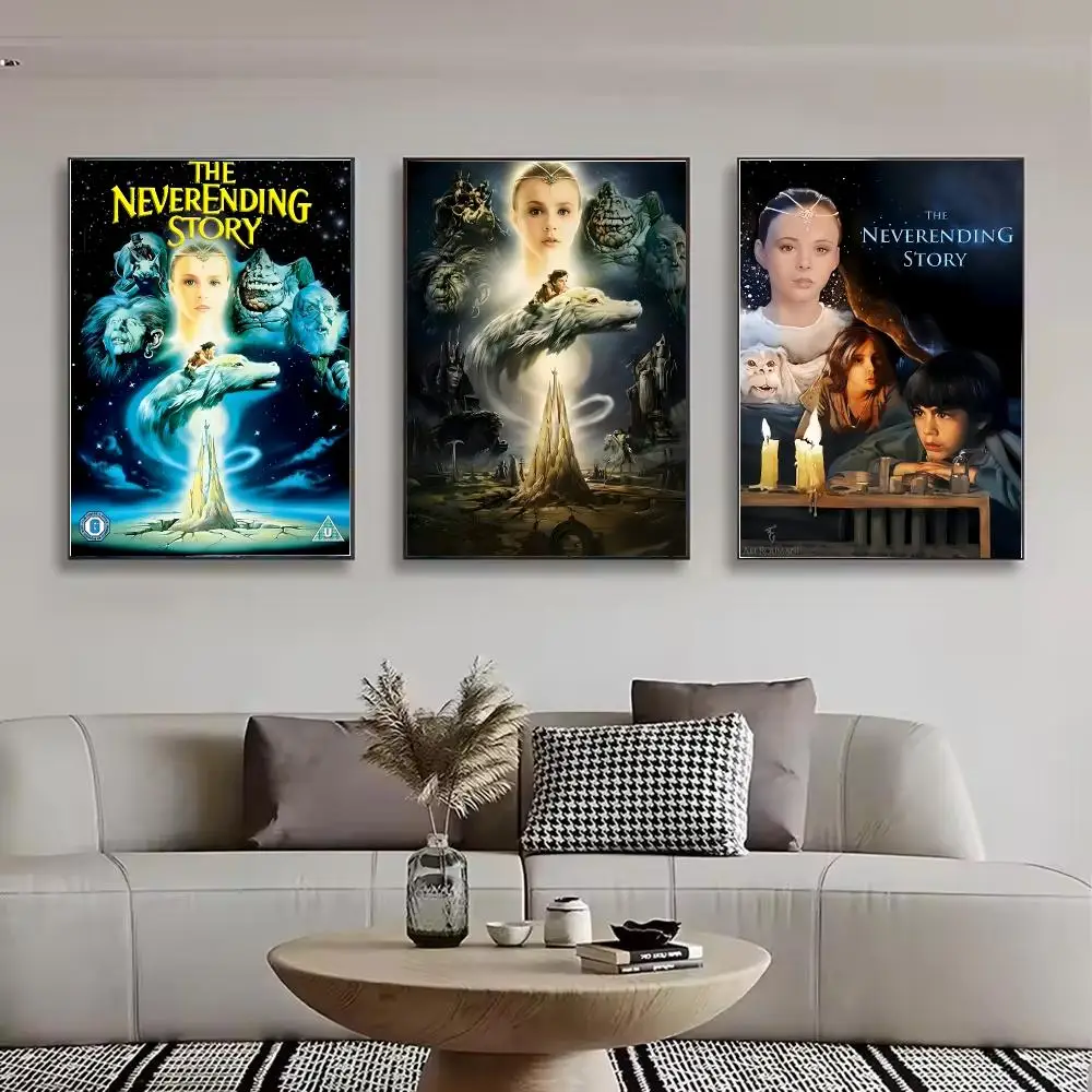 Movie The NeverEnding Story Painting Calligraphy Stylish Canvas Poster Wall Art for Bedroom Living Room Study Home Decor Gift