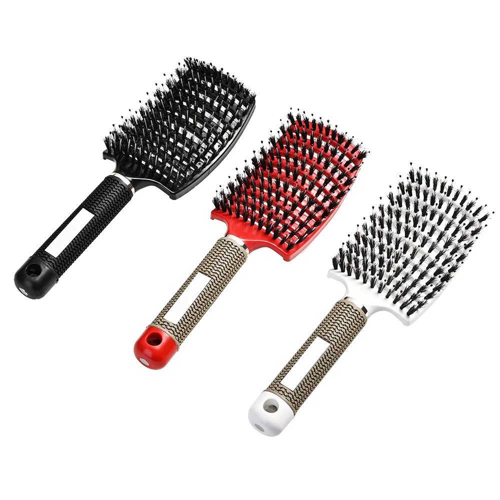 Brosse à cheveux de barbier domestique pour filles, peigne de massage du cuir chevelu, support pour femmes, brosse à cheveux bouclés pour salon de coiffure, outil de coiffure