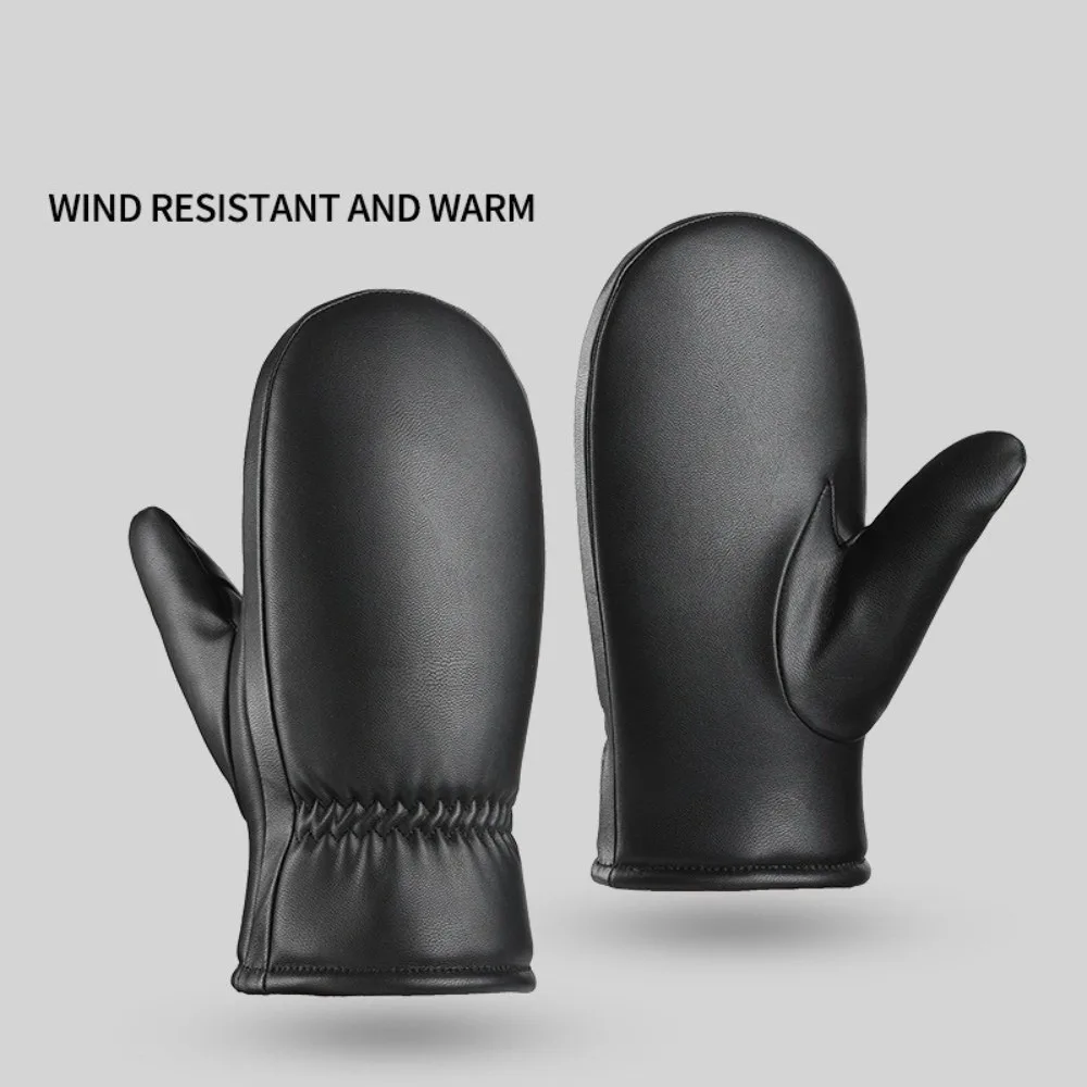 

New Soft Winter Warm Gloves Warm PU Driving Mittens Waterproof Full Finger Gloves Autumn and Winter