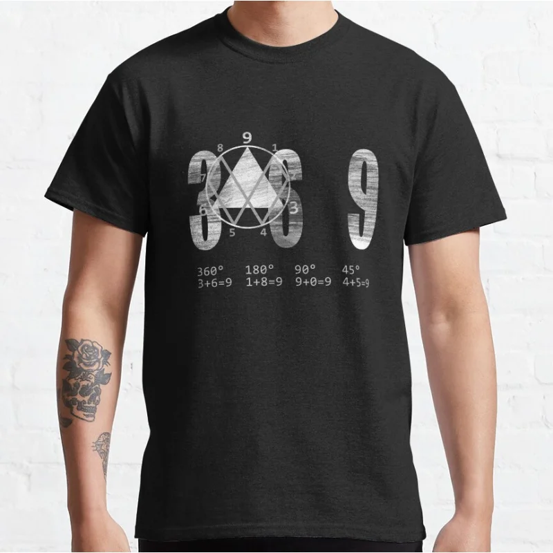 

3 6 9 Key behind numbers 369 Science Engineer physics Graphic T Shirts for men large size mens clothing Adult S-6XL tops